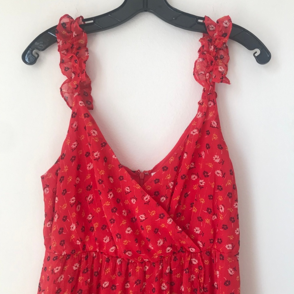 Madewell Prairie Posies Metallic Ruffle Wrap Dress - Picture 6 of 7